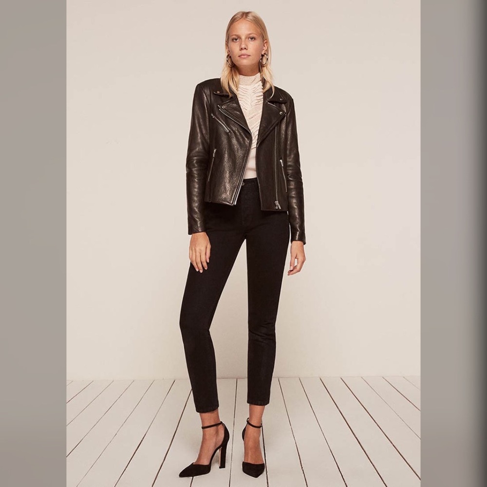 Reformation Veda leather moto jacket